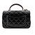 Chanel Classic Single Flap Top Handle Quilted Iridescent Lambskin Mini Negro - vista 3