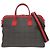 Borsa Boston Valextra K-VAL My Logo in tela e pelle Nero Rosso