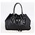 Bolso Tote PRADA de cuero negro plata Auth 205973M - vista 12