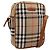 Borsa a tracolla BURBERRY Nova Check Canvas Beige Gold Tone Auth gh2353