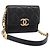 CHANEL Matelasse Chain Shoulder Card Case Caviar Skin Black Gold CC Auth ka6420V Nero D'oro