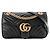 GUCCI - Bolsa de ombro GG Marmont Medium Gucci em couro liso preto