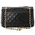 CHANEL - Vintage schwarze glatte Leder Classic/Timeless Simple Flap Schultertasche - Ansicht 3