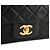 CHANEL - Vintage schwarze glatte Leder Classic/Timeless Simple Flap Schultertasche - Ansicht 5