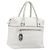 FENDI Celeria Tote Bag aus Leder Weiß Silber Auth bs37416V