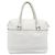 FENDI Celeria Tote Bag aus Leder Weiß Silber Auth bs37416V - Ansicht 2
