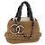 Borsa a tracolla con catena CHANEL in rafia 2way Beige Gold CC Auth 200780SAM D'oro