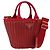 Borsa a mano PRADA in vimini e rattan 2way Rosso Oro Auth LN124SAM D'oro