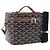GOYARD Herringbone Vanity Muse Handtasche PVC 2way Schwarz Silber Auth 203159SM