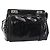 Borsa a tracolla GUCCI in pelle verniciata Nero Argento 001 2113 1677 Auth ka6380