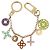 LOUIS VUITTON Porte Cles Chainne Looping Metal Multicolor M66005 LV Auth mr3034A Multicolore - vista 13