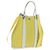 Hermès Borsa a mano HERMES Garden File 28 Canvas 2way Yellow Silver Auth 203841SAV Argento Giallo