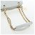 Borsa a tracolla CHANEL Matelasse con catena in pelle d'agnello Bianco Gold CC Auth bs37211 D'oro - vista 7