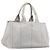 PRADA Canapa MM Handtasche Canvas Hellblau Goldfarben Auth bs37121