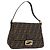 Borsa a Tracolla FENDI Zucca Canvas Mamma Baguette Nero e Marrone Auth LN208V