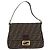 Borsa a Tracolla FENDI Zucca Canvas Mamma Baguette Nero e Marrone Auth LN208V - vista 13