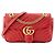 GUCCI - Borsa a tracolla GG Marmont Medium Gucci in pelle chevron rossa Rosso