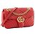 GUCCI - Borsa a tracolla GG Marmont Medium Gucci in pelle chevron rossa Rosso - vista 2