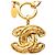 Collana con pendente matelassé Chanel CC placcato oro D'oro - vista 2