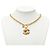 Collana con pendente matelassé Chanel CC placcato oro D'oro - vista 6