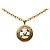 Collana con pendente rotondo Chanel CC placcato oro D'oro - vista 2