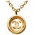Collana con pendente rotondo Chanel CC placcato oro D'oro - vista 3