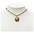 Collana con pendente rotondo Chanel CC placcato oro D'oro - vista 6