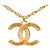 Collana con ciondolo Chanel CC placcato oro D'oro - vista 2