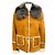Autre Marque Chaqueta de gamuza forrada de piel de oveja Cognac Eleventy con cuello de piel de zorro Camello