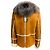 Autre Marque Chaqueta de gamuza forrada de piel de oveja Cognac Eleventy con cuello de piel de zorro Camello - vista 3