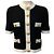 Balmain Black / White Button Front Knit Short Sleeved Jacket