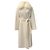 Autre Marque Abrigo Diomi Ivory de lana / cashmere con cuello de piel Beige