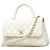 Borsa Chanel in pelle di vitello martellata bianca Bianco