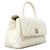 Borsa Chanel in pelle di vitello martellata bianca Bianco - vista 2