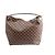 Borsa a tracolla Louis Vuitton Duomo Hobo Damier Ebene in marrone Rosso
