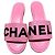 Chanel Ciabatte in pelle rosa con logo