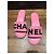 Chanel Ciabatte in pelle rosa con logo - vista 6