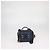 Chanel Piccola borsa vanity in pelle caviar matelassé blu navy e nera Nero