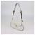 Bolsa de ombro com aba Prada em couro escovado marfim com placa Cru - vista 2