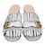 Mules Gucci GG Marmont con frange in pelle foil argento