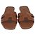 Hermès Hermes Oran Sandalen aus Box Calf Leder Gold Braun