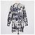 Christian Dior Tunica stampata in cotone blu navy e off white Bianco sporco