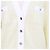 Sandro Cardigan Girocollo V Monogramma in Lana e Cashmere Giallo e Bianco - vista 4