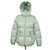 Casaco de Penas Moncler com Capuz em Nylon Verde Menta Verde claro