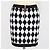 Balmain Black, White Blend Viscose Diamond Pattern Knit Mini Skirt - view 3