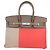 Hermès Borsa Birkin 35 Hermes Etoupe, Argile, Rose Jaipur in pelle Clemence e Swift, Palladium spazzolato