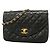 Chanel Matelassé Schultertasche mit Kette Schwarz