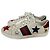 Gucci Ace Star Leder-Sneaker Silber Weiß Rot Blau Golden Grün