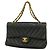 Borsa a tracolla Chanel in agnellino nero