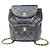 Chanel Duma Drawstring Quilted Leather Small Blu navy